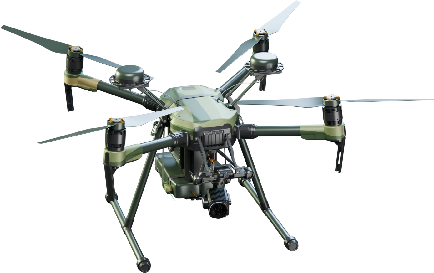 Cinematic assembled drone visualization
