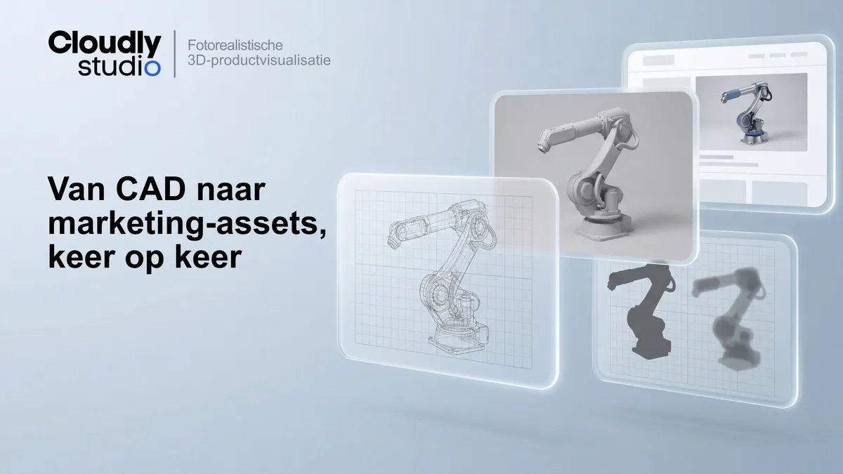 Van CAD naar marketing-assets, keer op keer: Specificaties, QA en workflow die daadwerkelijk worden opgeleverd