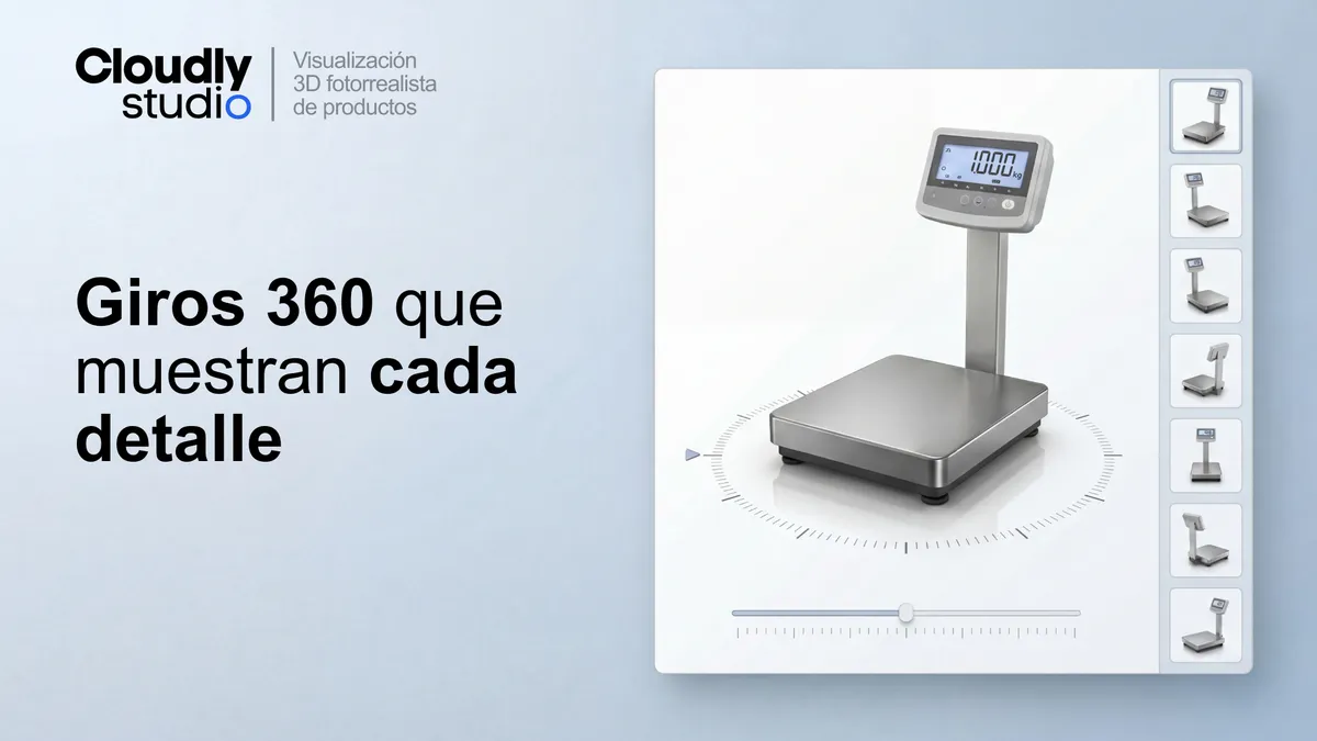 Videos de productos con giro de 360°: La especificación (MP4, 6-8 segundos, rotación lenta) que preserva el detalle